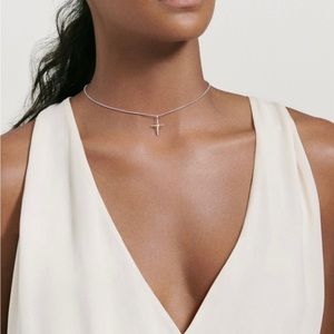 David Yurman Petite X Cross Necklace with 14K Gold